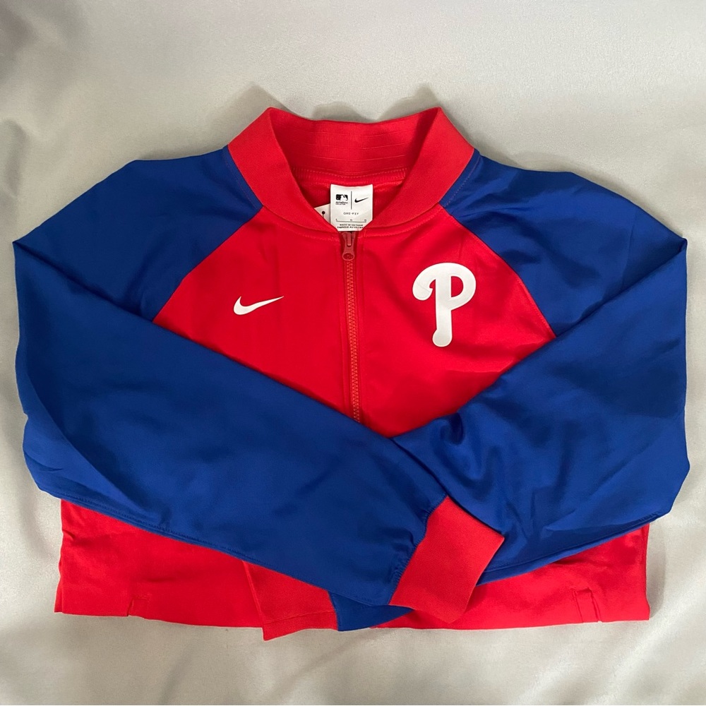 NWT Nike Philadelphia Phillies Performance Raglan Zippered Jacket, Size Large